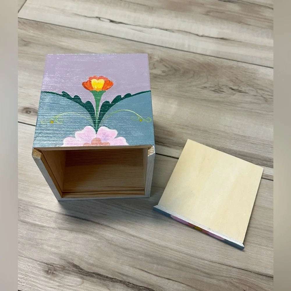 New Painted Wooden Tissue Box made by Me